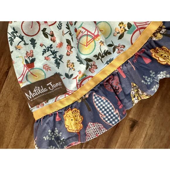 Matilda Jane Wonderment Bike Path Knot Dress Sleeveless Blue Pink Green Apple 2 - Picture 5 of 9